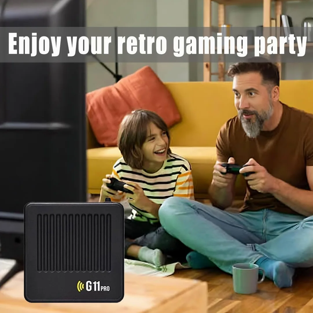 G11 Pro Game Box, All8bit G11 Pro 100000 Games, 2.4G Wireless Dual Controller, 100,000 Retro Games, Plug and Play Video Games, Comes with 4 Wireless Dual Controllers (256G（4 Handles）)
