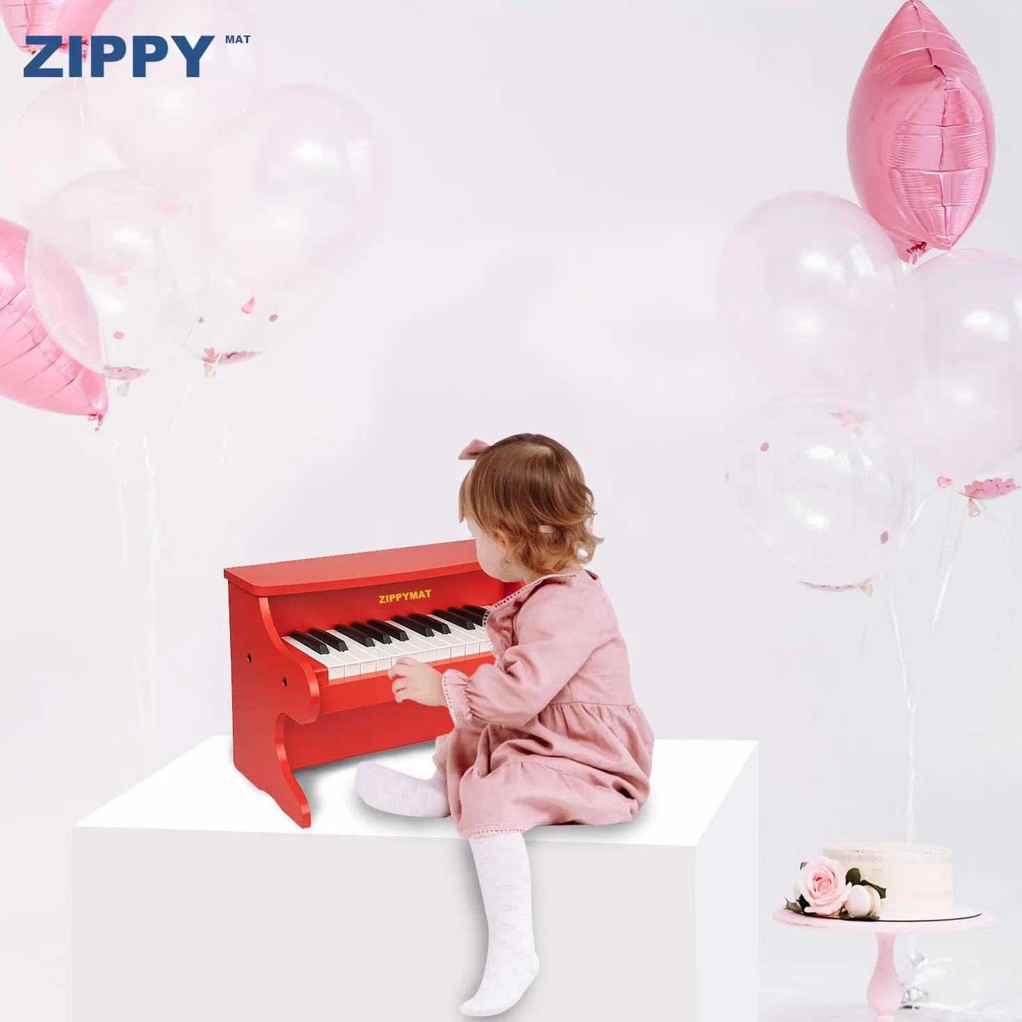 Teclado Digital para Niños - 25 Teclas, Mini Instrumento Musical Educativo, Piano de Madera para Pequeños y Niñas (Rojo)