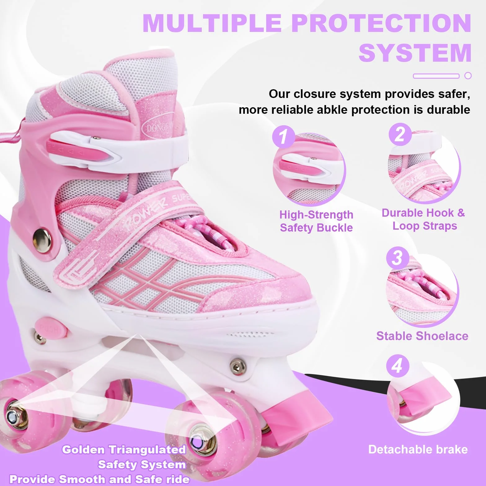 Patines Ajustables para Niñas Principiantes 4 Tallas