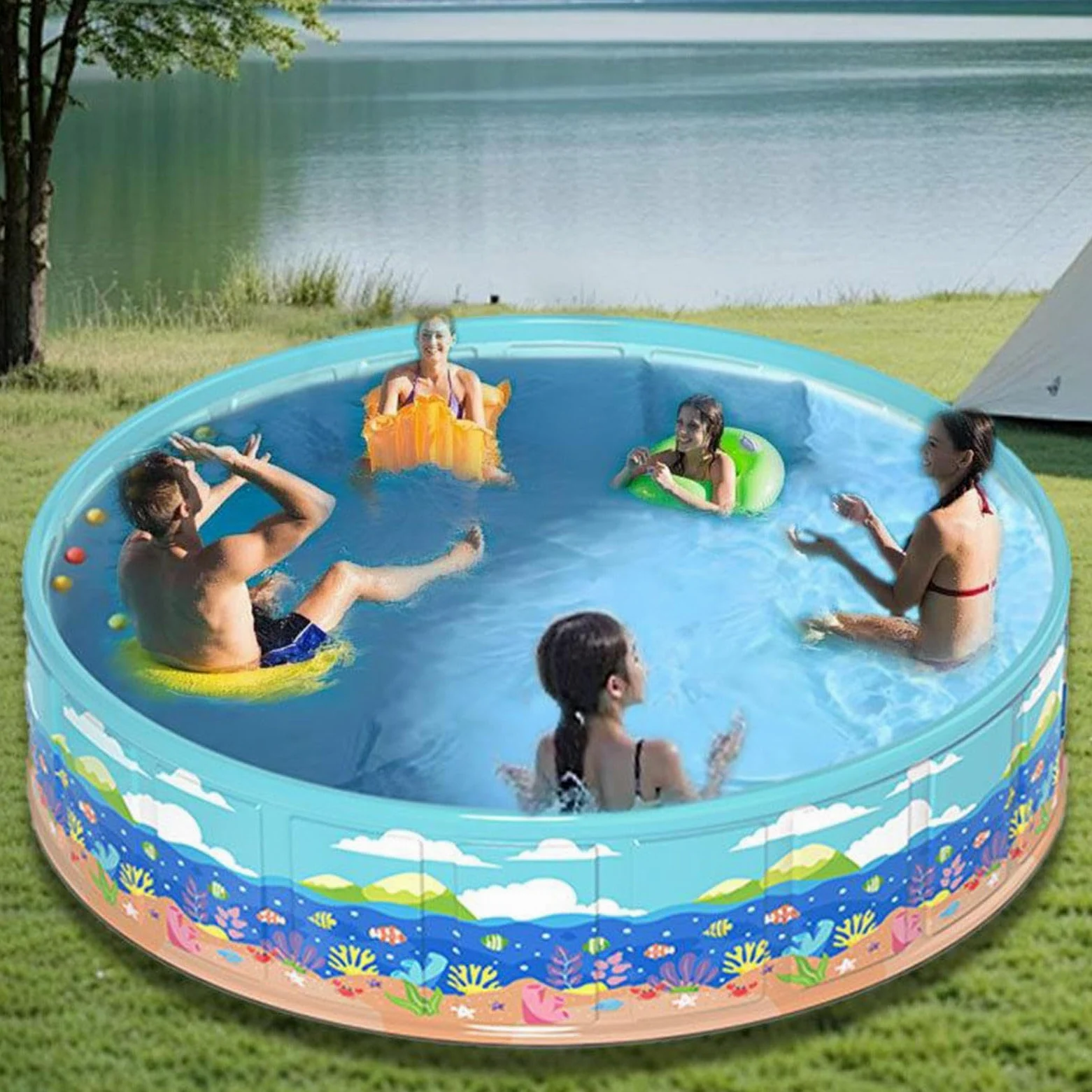 Piscinas Infantiles de jardín | PVC Plegable portátil no Hinchable - Piscina de Chapoteo para Niños,para Niños Y Niñas Verano Exterior Al Aire Libre Patio Jardín De Agua Y Patio Trasero