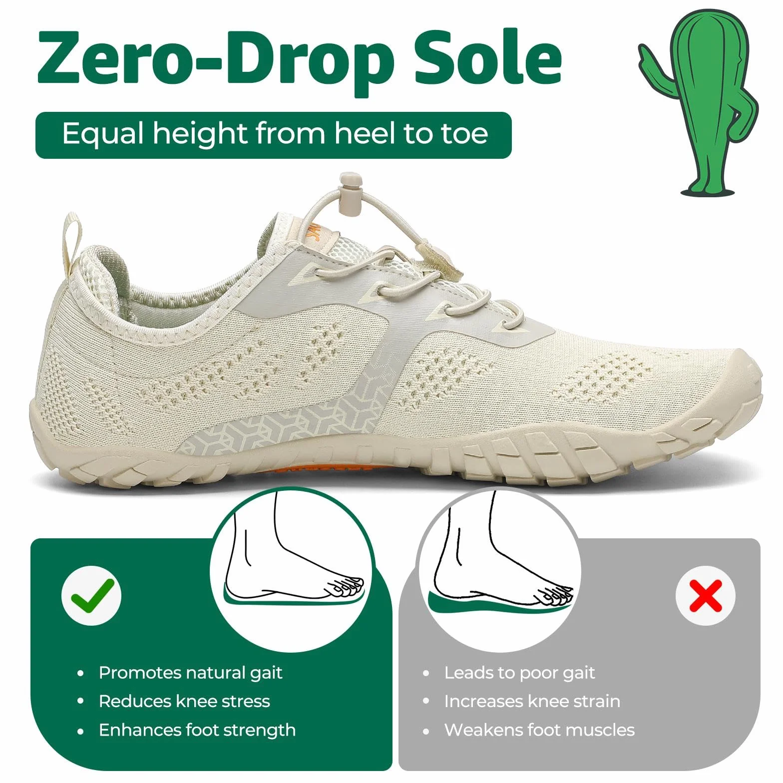 SAGUARO Zapatillas de Trail Barefoot Hombre Mujer Transpirable Antideslizante Minimalistas