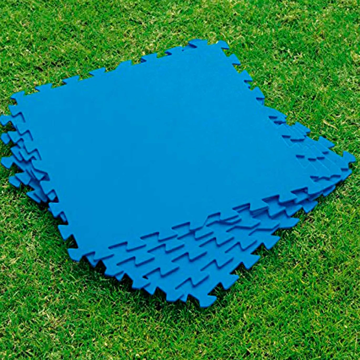 Acan Tradineur - Protector de Suelo para Piscina, Set de 9 Piezas de 50 x 50 cm, Color Azul, 4 mm de Grosor. Tapete, Alfombra Puzzle Protectora