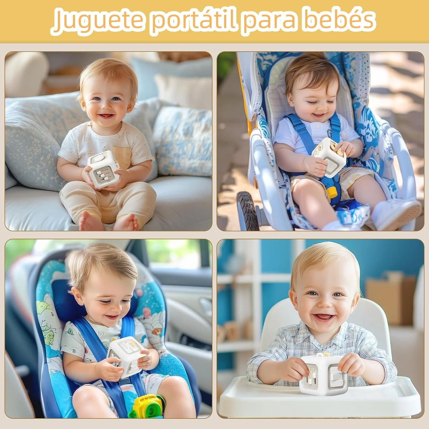 VORENUS Cubo de actividades 6 en 1 Montessori | Juguete sensorial educativo para niños de 1-3 años 12+ meses para desarrollo cognitivo y motor