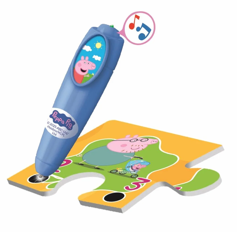 Clementoni - Puzzle Interactivo de Peppa Pig para Suelo- 24 Piezas, Pen Interativa, Desarrollo Autonomía y Concentración, 3+ Años, 62x42 cm, 16688