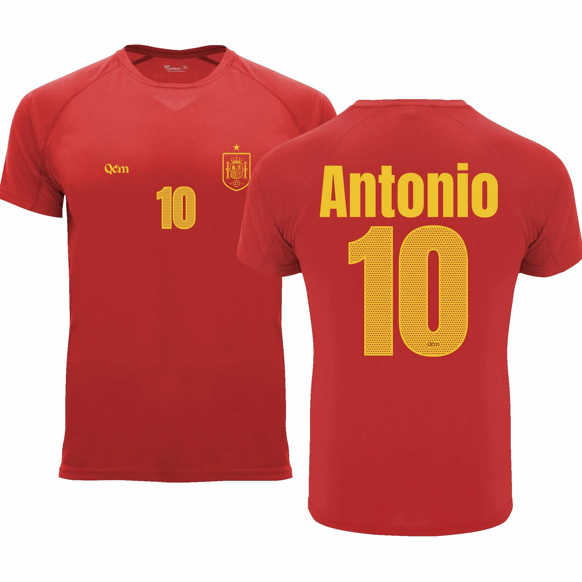 Camiseta Fútbol España Hombre Niño Personalizada Nombre Número Escudo