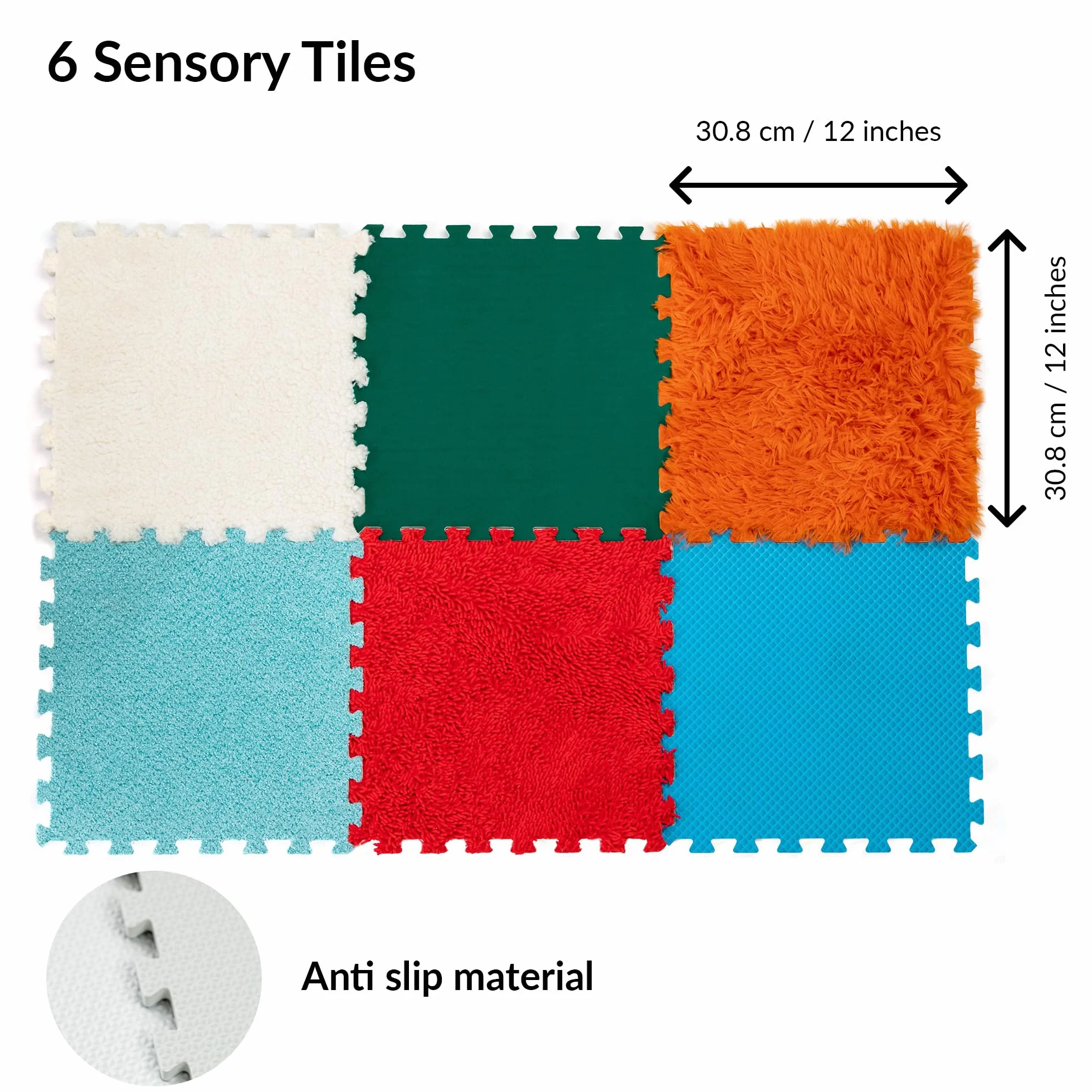Baldosas Sensoriales Para Niños | Alfombrillas Sensoriales Encajables Para Autistas | Exploración Multisensorial | Puzle Sensorial | Juguete Sensorial Para Juego Táctil | Alfombrilla Ortopédica