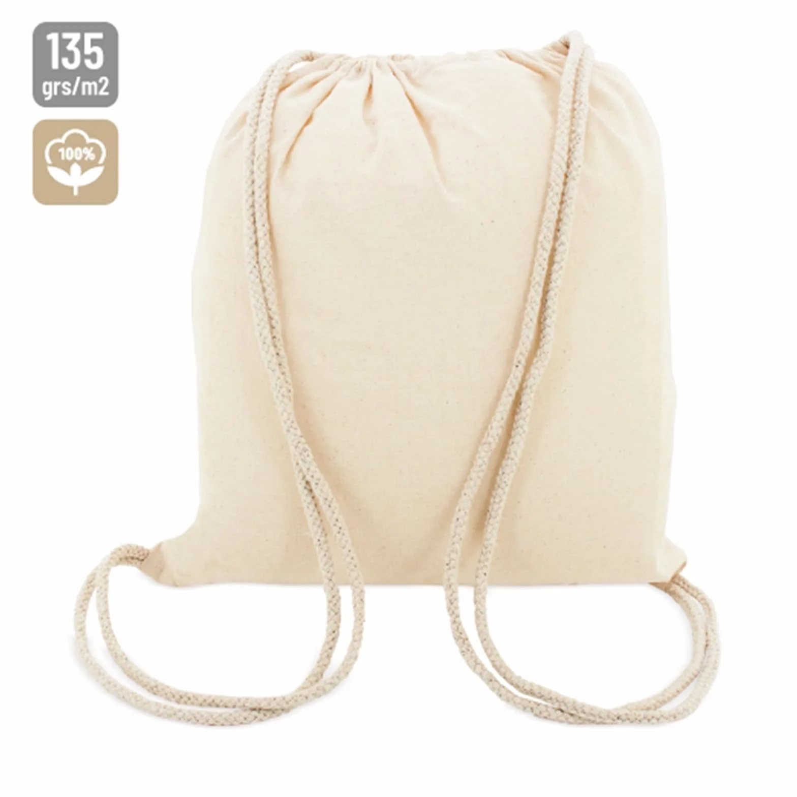 Bolsas mochila tela con cuerdas 39x35 cm algodón 100% para pintar personalizar gimnasio