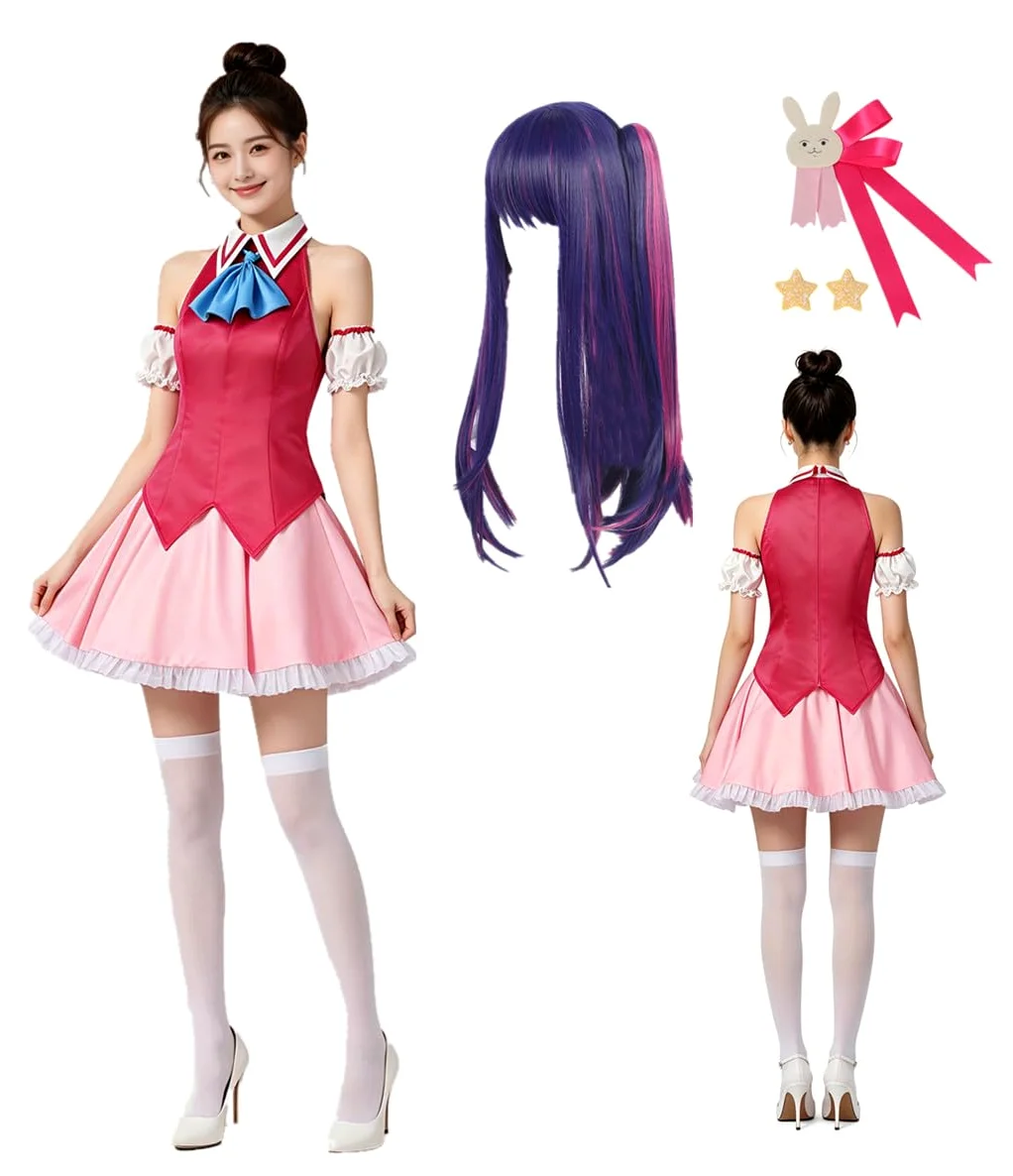Disfraz de anime para mujer, disfraz de canto con peluca
