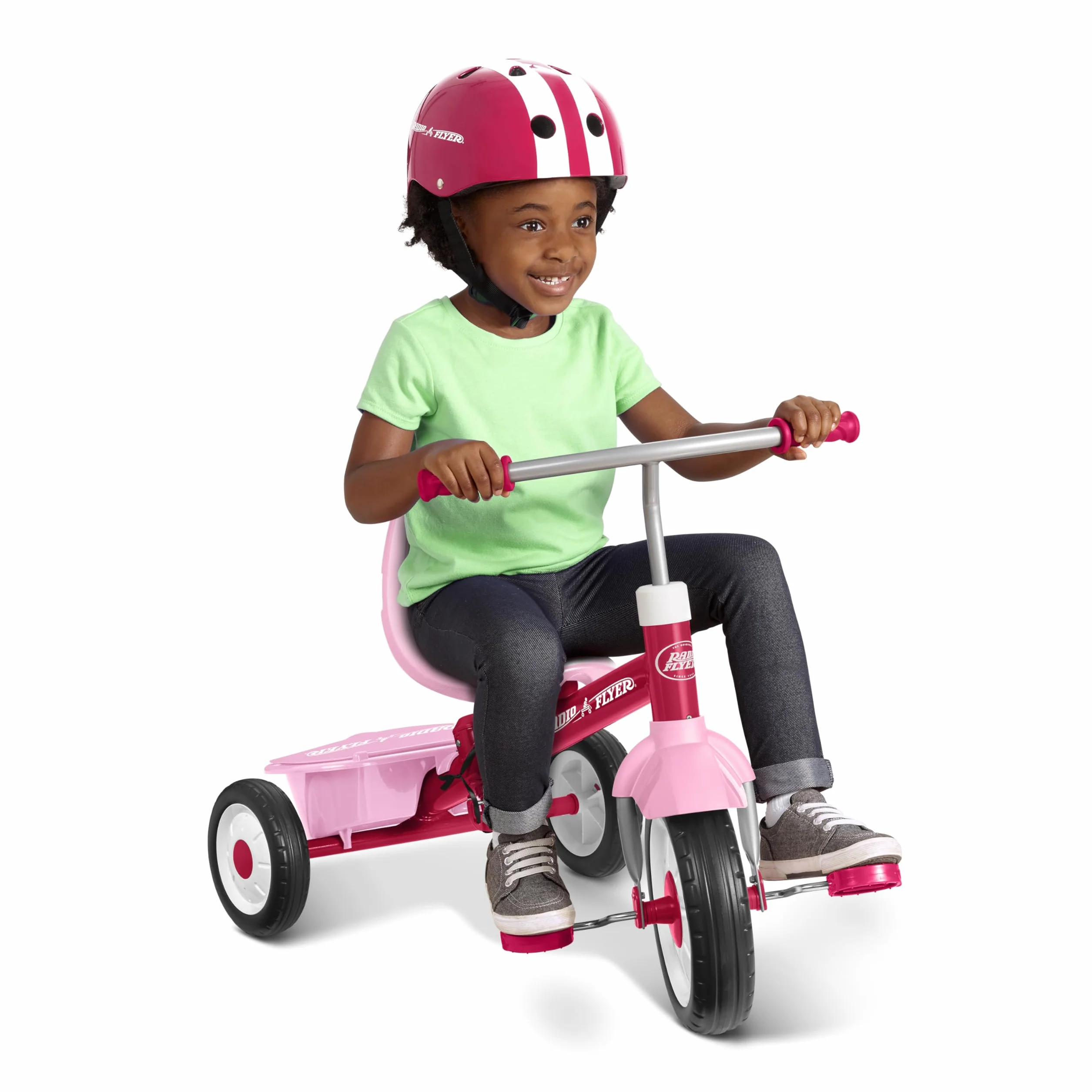 Radio Flyer 3 en 1 Triciclo Stroll 'N Trike, Triciclo Rosa para niños pequeños de 1,5 a 5 años