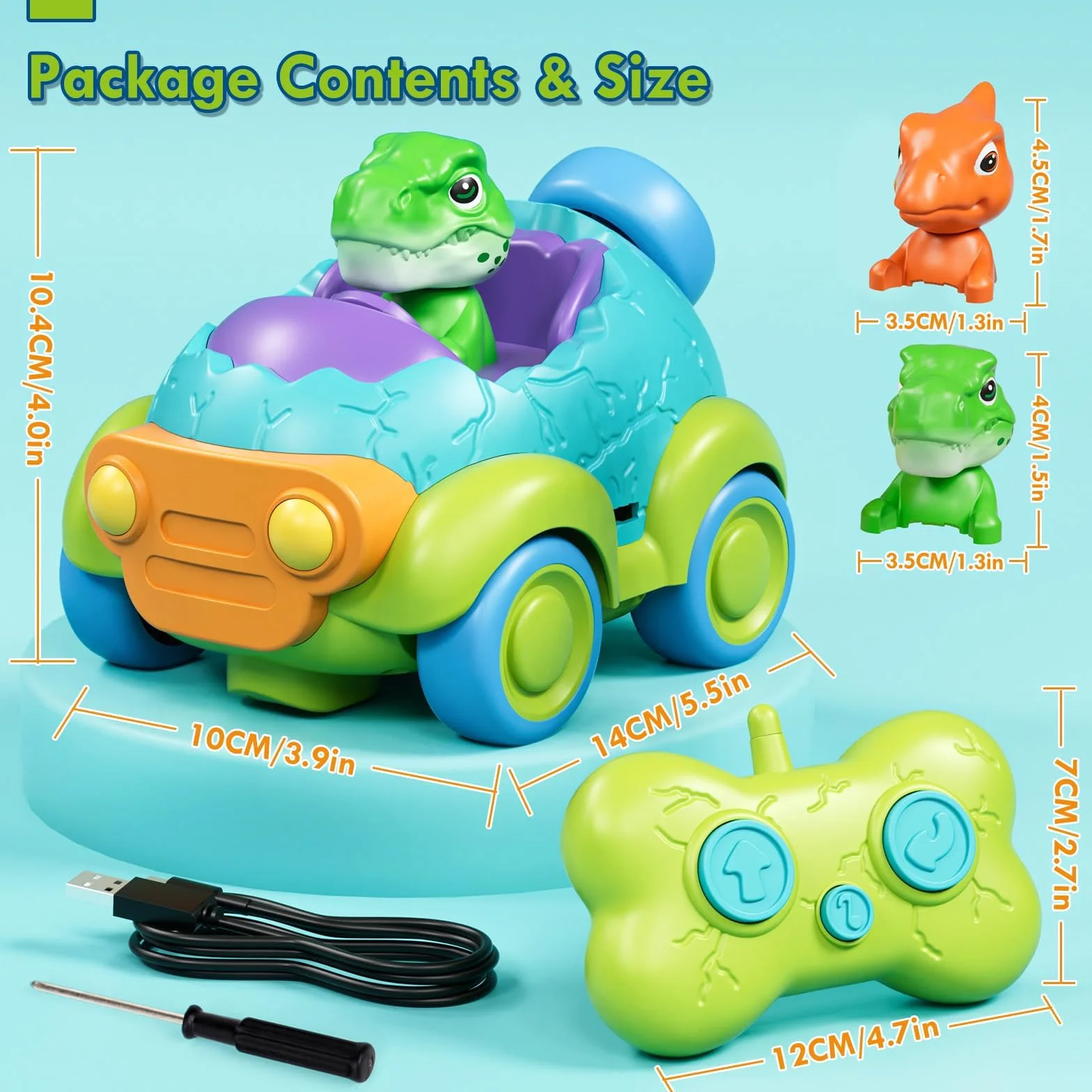 Lehoo Castle Coche Teledirigido Niños 3 Años, Dinosaurios Juguetes con Luces y Música, Juguete Niño 3 4 5 6 7 Años