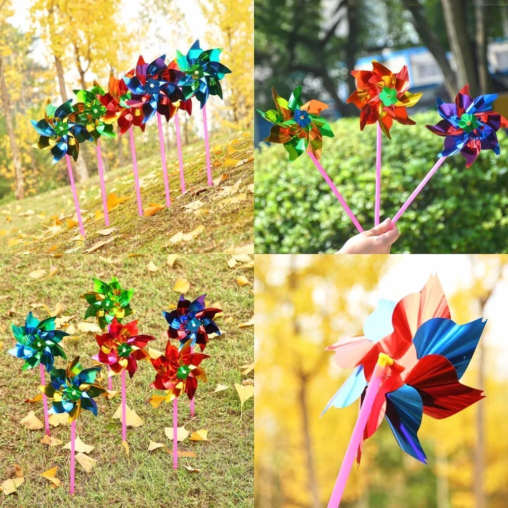 JZK 100x Molinos de Viento Adornos de decoración de jardín al Aire Libre para niños Molinillo Giratorio para Fiesta de cumpleaños de niños Regalo de Agradecimiento Bolsa de Fiesta Relleno
