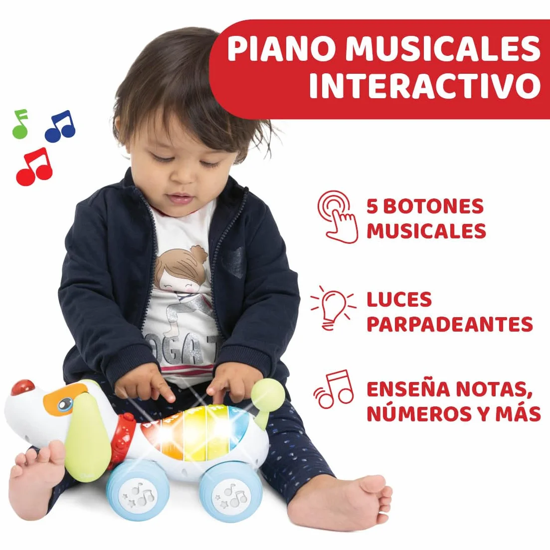 Chicco DogremiRadio Control Parlante, Juguete Teledirigido de Perro, Enseña Música y Sonidos, Mascota Radiocontrol para Niños de 18 Meses hasta 4 años