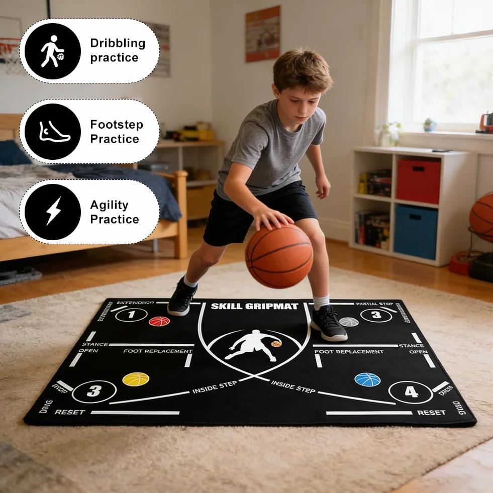Esterilla de Entrenamiento Baloncesto y Fútbol Antideslizante 120 x 86 cm