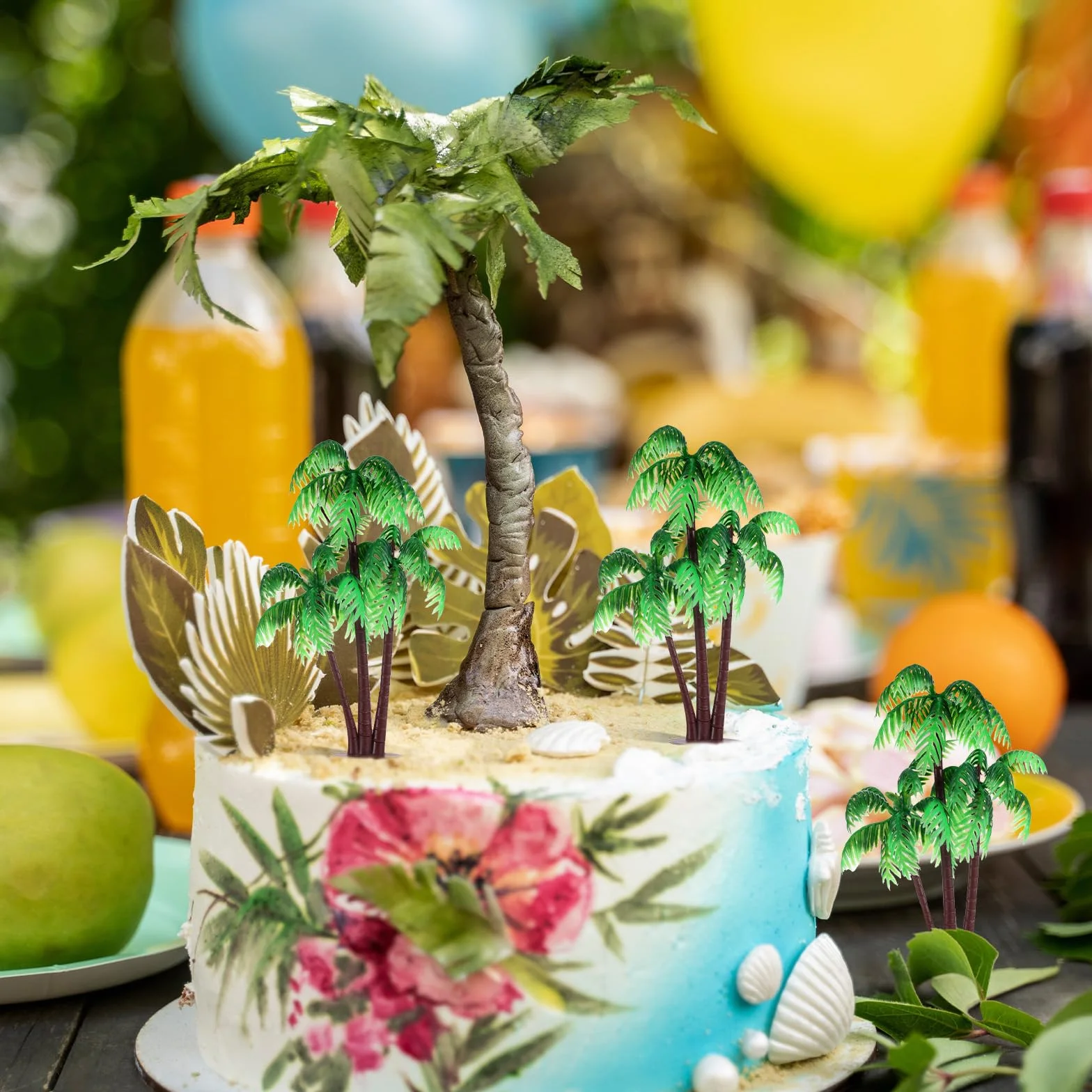 Bewudy 10 Piezas de Modelo de Palmera en Miniatura, Mini Figuras de Palmera, Modelo de Mesa de Arena, Modelos de Plantas Verdes, simulación, Manualidades, decoración de Pasteles para