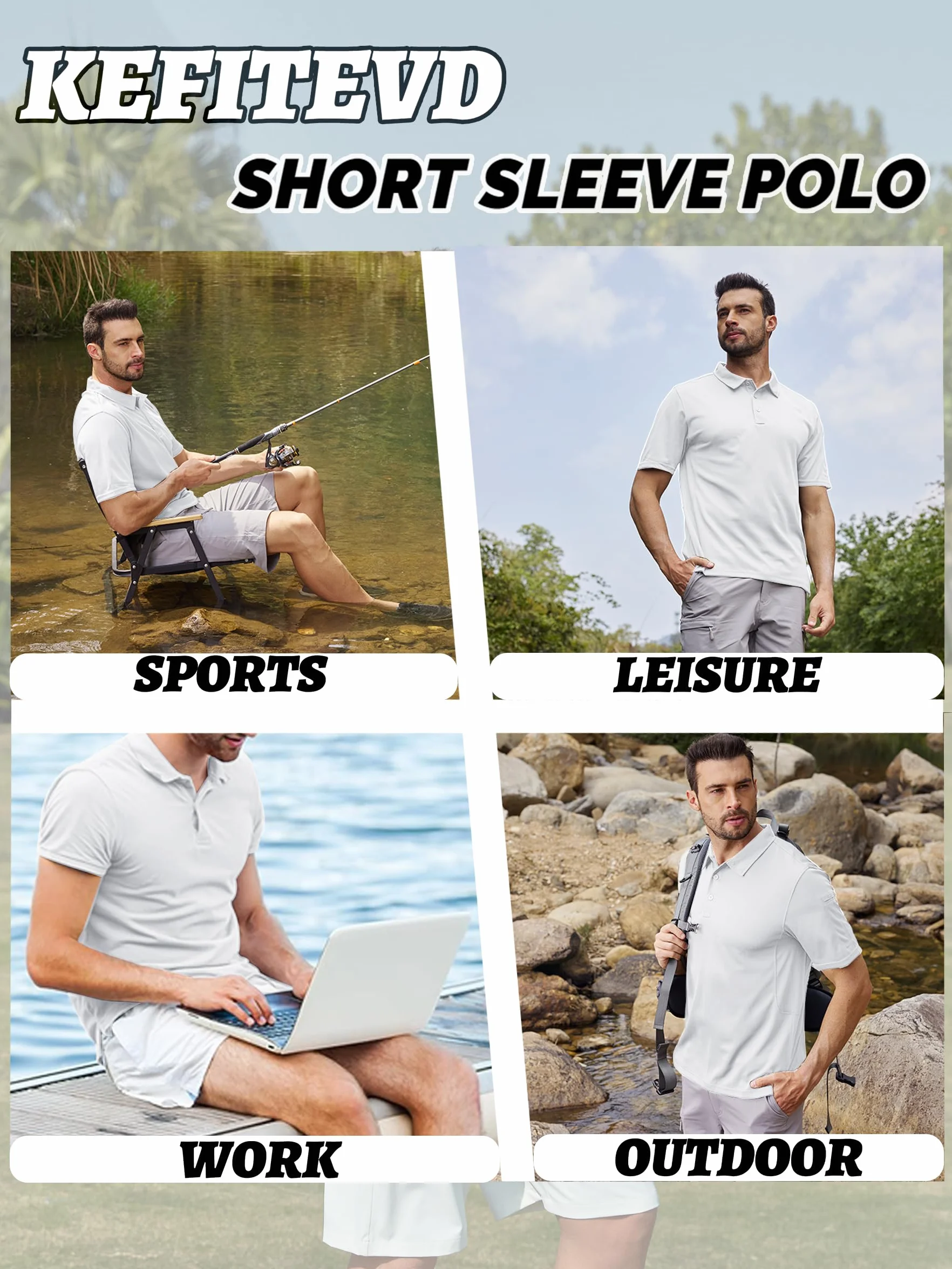 Camisetas de Manga Corta Secado Rápido para Hombre al Aire Libre
