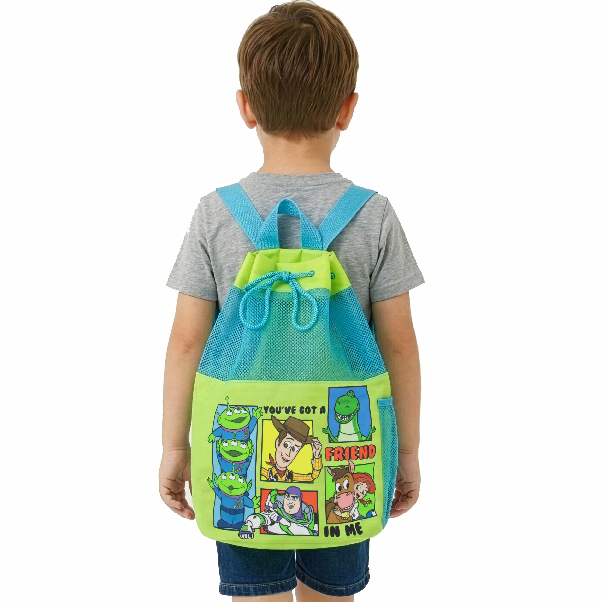 Disney Toy Story Mochila de natación para niños con cordón, bolsa para piscina o playa