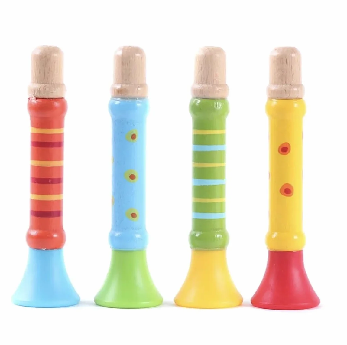 GICO 7940 - Silbato para niños (madera, 4 trompetas, varios colores)