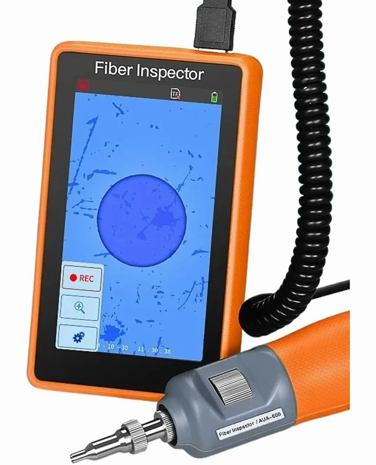 OTDR, Limpiador de fibra óptica AUA-600, microscopio 400X, pantalla táctil HD 5 pulgadas, sonda inspección, detector extremos(Support UPC)