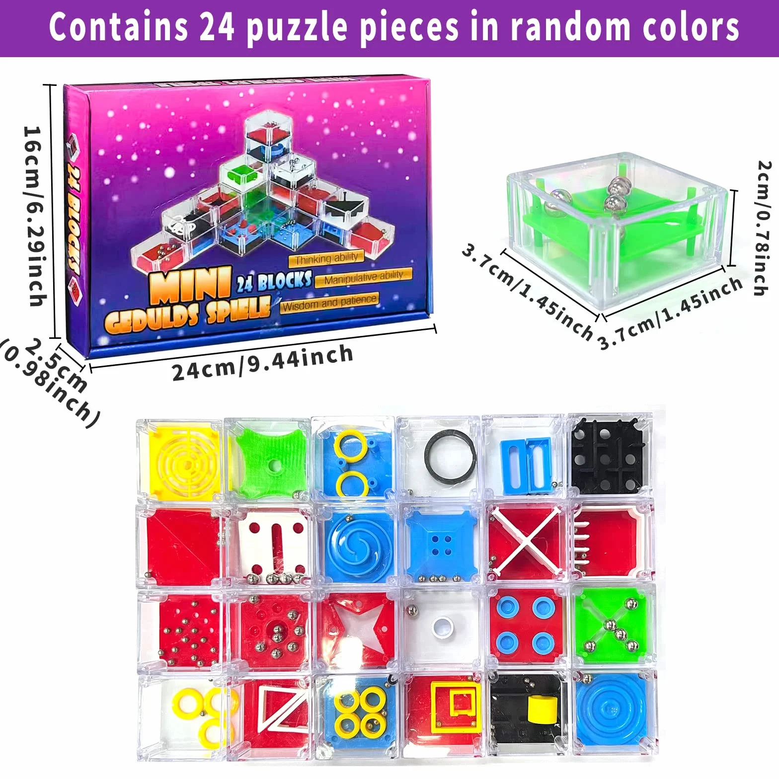 24 Piezas Mini Juegos Rompecabezas 3D, Laberintos Con Niveles Diferentes Para Adultos o Niños, Puzzles Para Regalos