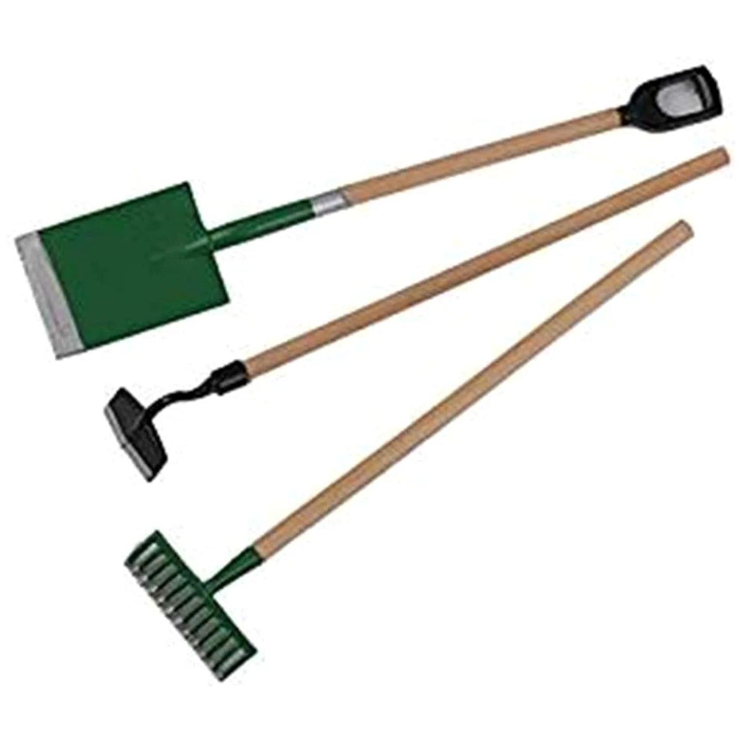 Herramientas de Jardinería Kit Juego de Pala y Pala, Herramienta de Mano de Acero Inoxidable, 3 Piezas, rastrillo de Pala, Mango de Madera, Kits de Herramientas de jardín duraderos y útiles WEWYQSJ