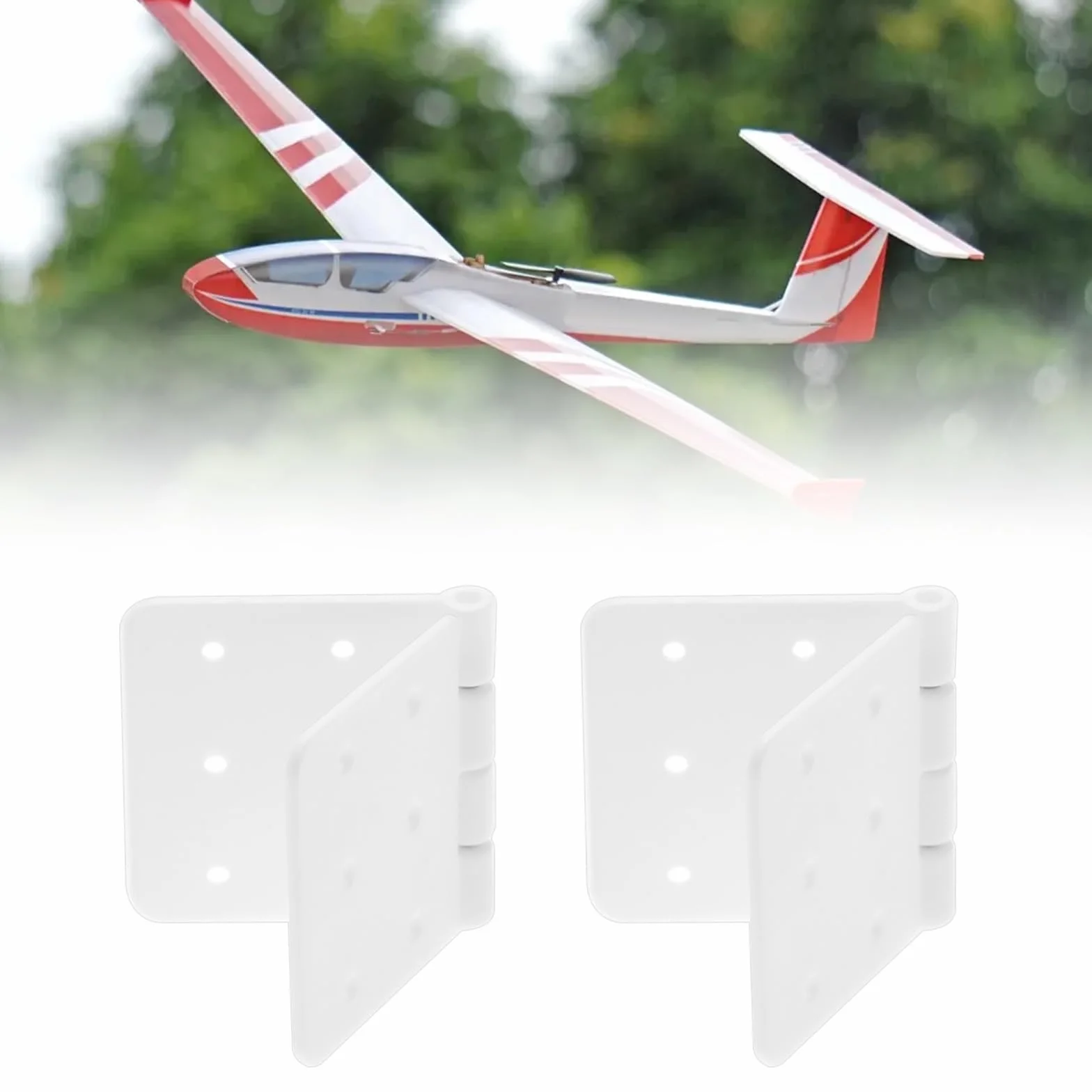30 bisagras de avión RC de 36 x 20 mm, bisagras rectangulares plegables de plástico para bricolaje, modelos de avión, reemplazos, color blanco