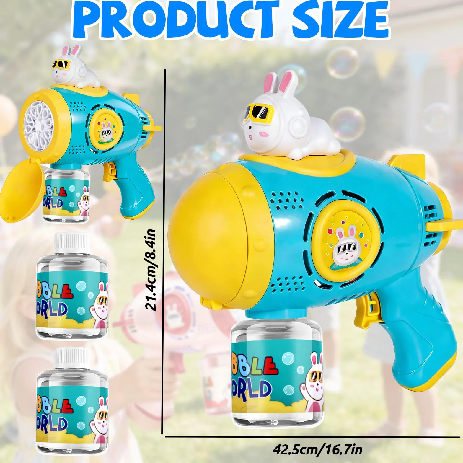 Pistola de Burbujas, Máquina Automática de Burbujas para Niños, 10000+ Burbujas por Min, Juguete de Pistola de Burbujas Recargable para Boda, cumpleaños, Fiesta, Pascua (Azul)