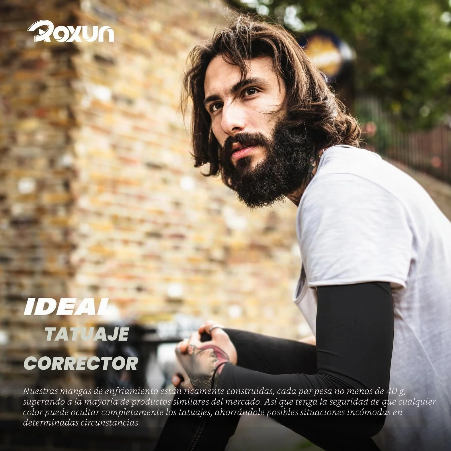 ROXUN Mangas para Brazos Protección Sol Manguitos Running Hombre Mujer Manga Compresión Ciclismo Voleibol