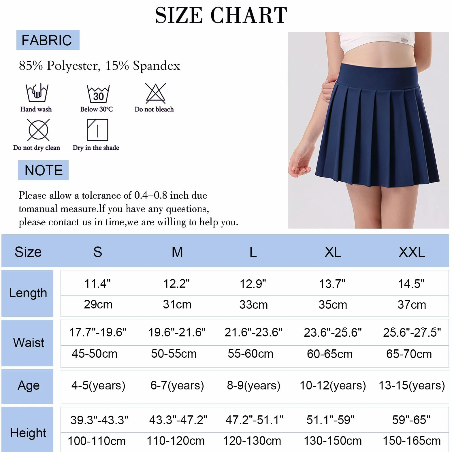Falda Plisada de Tenis para Niñas con Shorts Interior y Bolsillos