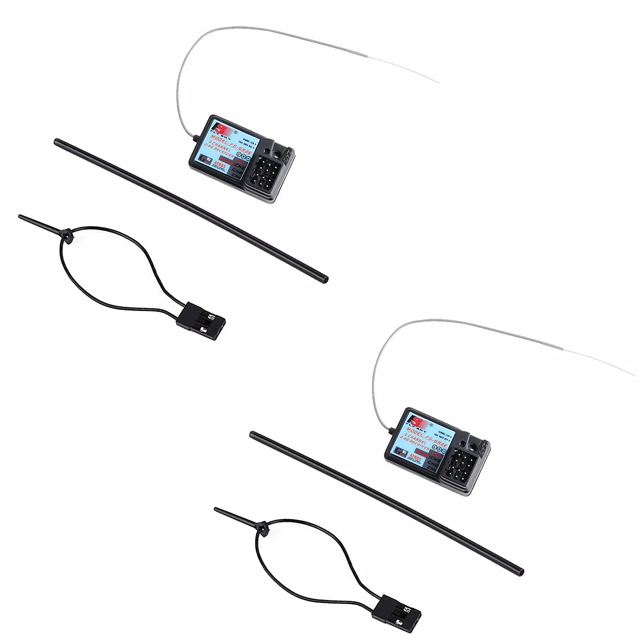 Flysky - Receptor FS-GR3E, resistente al agua, 3 canales, frecuencia 2.4G, receptor de 5 V CC para FS-GT2 FS-GT2B FS-GT3B FS-GT3C FZ-IT4S RC transmisor de barco Geekstory