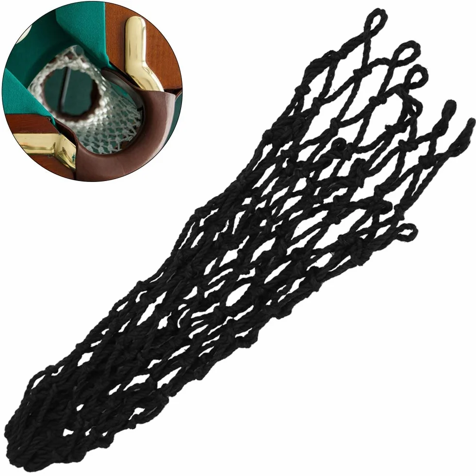 Bolsillo de Mesa de Billar, 6 Piezas Juego de Bolsillos de Malla de Billar, Red de Nylon, Accesorios de Repuesto (Negro)