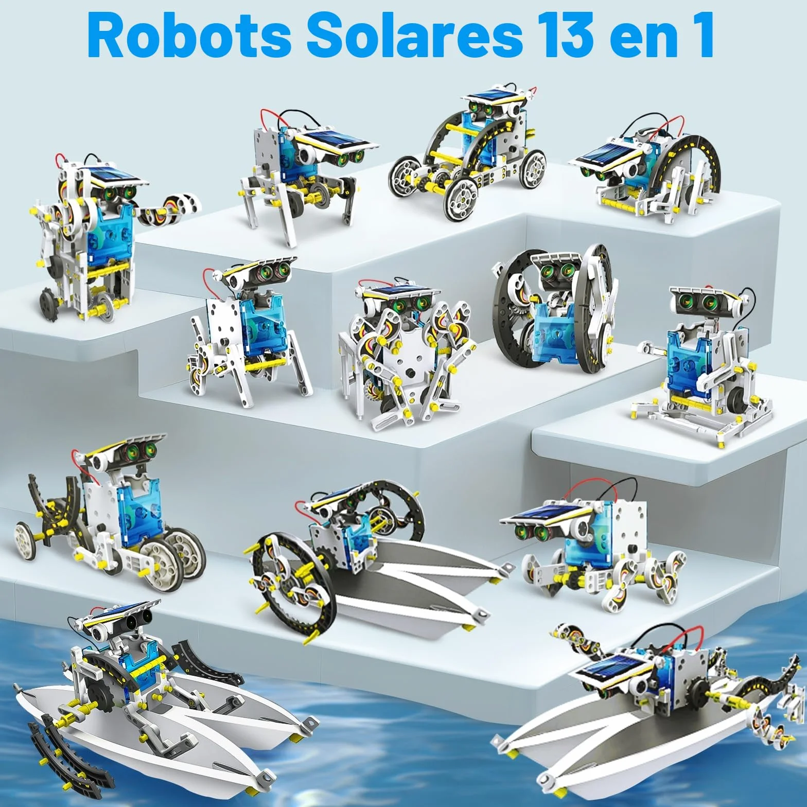 Buoeuik Robot Solar, Stem 13 en 1 Kit Robotica Manualidades Robot Juguetes Niños 6 7 8 9 10 11 12+ Años Ciencia Experimento Construcciones Juegos Educativos Regalo Cumpleaños Navidad para Niño Niña