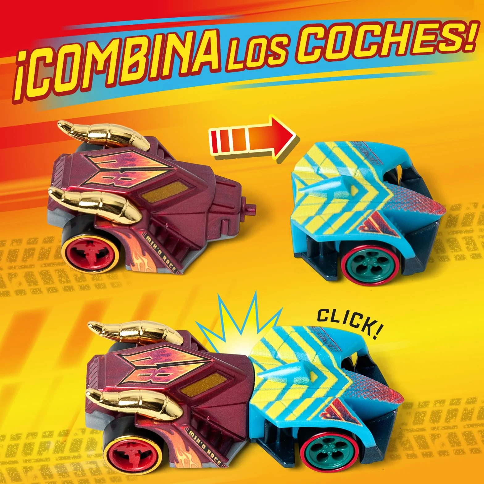 T-Racers Mix ´N Race 3 Pack – Pack de 3 Coches coleccionables. Coches Desmontables por Dos Partes y con Piezas Intercambiables. Pack 11/12