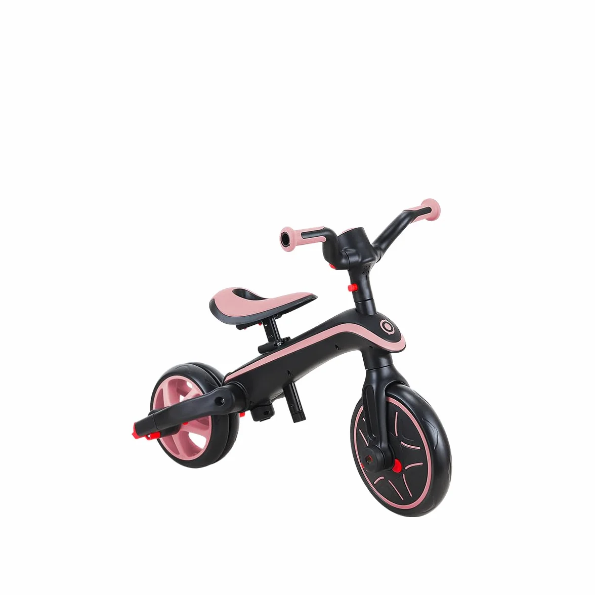 Globber Tricycle Explorer 4 en 1 - Triciclo Plegable y escalable en draisiana para niños de 10 Meses a 5 años - Pastel Rose