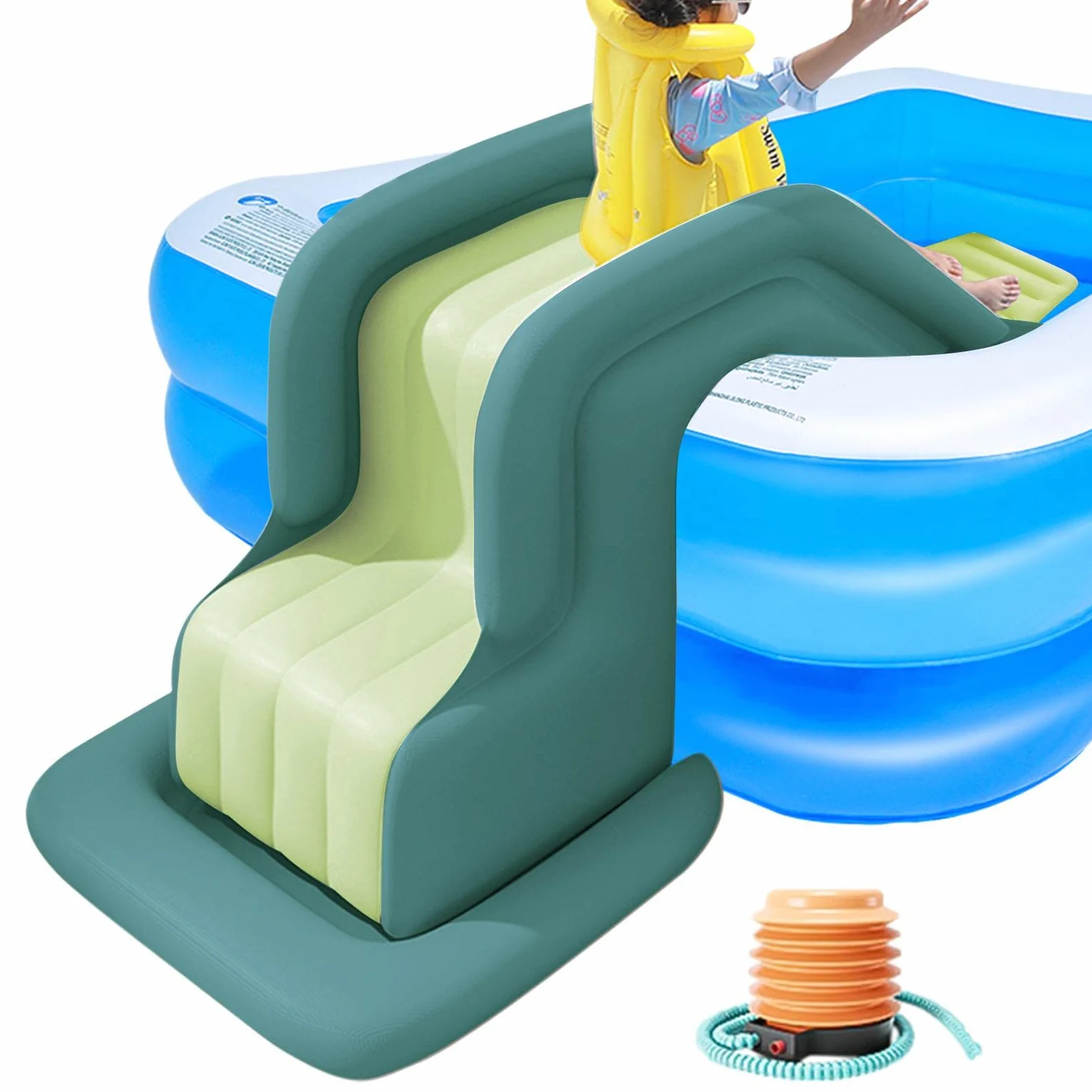 Tobogán De Piscina Inflable,Toboganes Anti-basculante para Juego Divertido Parque Acuático Al Aire Libre - Toboganes Acuáticos para Piscinas Inflables o Fuera del Suelo