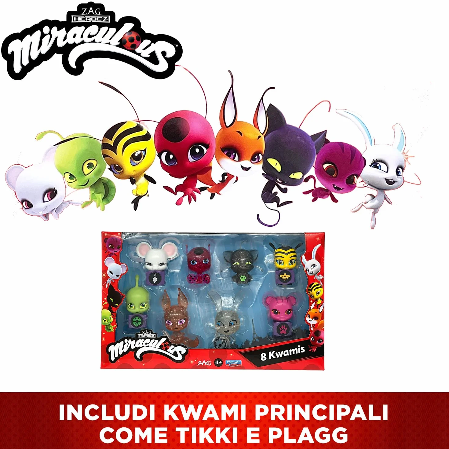 Pack de 8 Kwamis Miraculous
