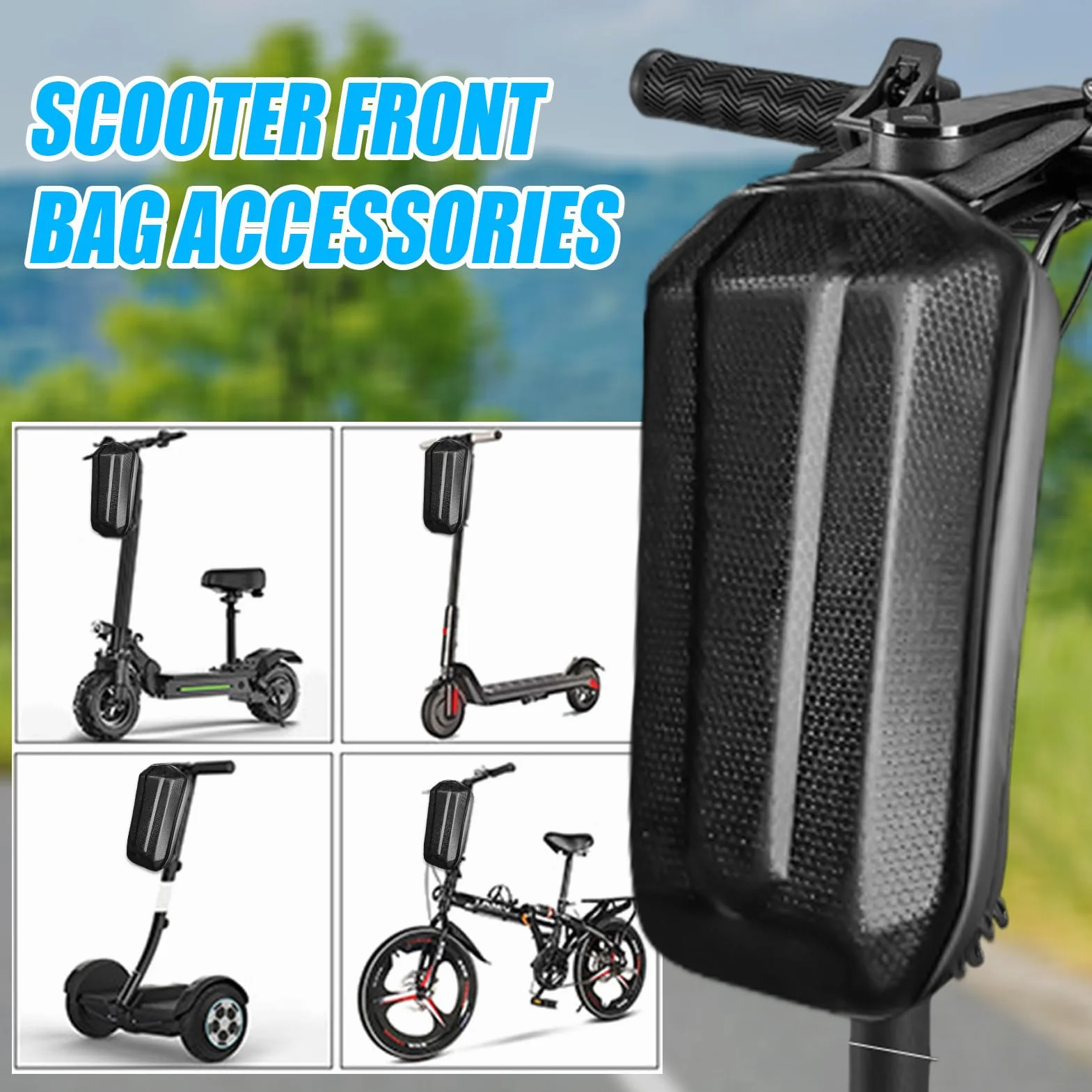 Bolsas Delantera Patinete Rígida Impermeable 3 Litros Manillar Almacenamiento Patinete Eléctrico Compatible Bicicletas Plegables