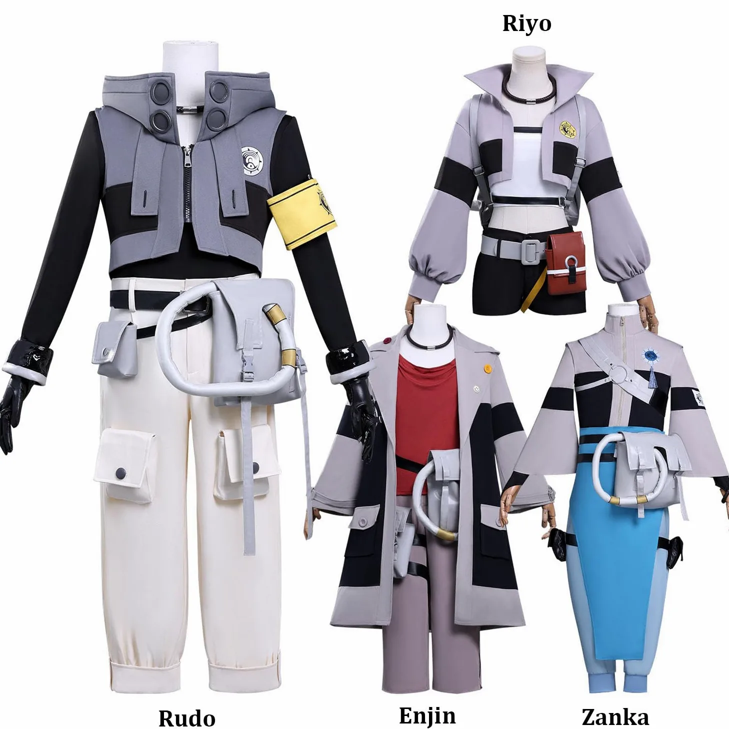 Anime Personaje Zanka Nijiku Disfraz de Cosplay Rudo Shuaburekku Juego de Rol Uniforme Conjunto Completo Halloween Carnaval Fiesta Traje de Vestir con Peluca para Hombres