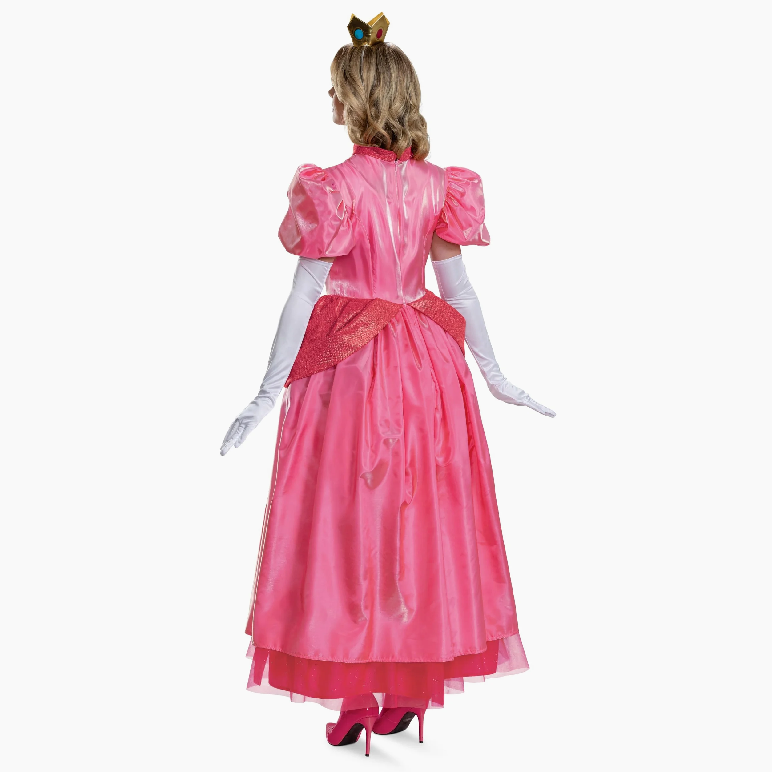 Disguise Womens Princess Peach Adult Costume, Official Super Mario Elevated Adult Costume Dress and Crown