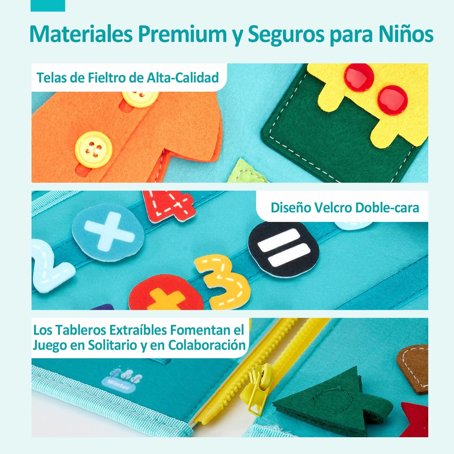 hahaland Busy Board Montessori 2 años - Tablero Sensorial de Actividades Juguetes Montessori para Niños 2 años, Regalos para Niños Cumpleaños 1 2 3 años