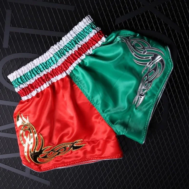 Pantalones cortos de Muay Thai transpirables para niños y adultos con cintura elástica