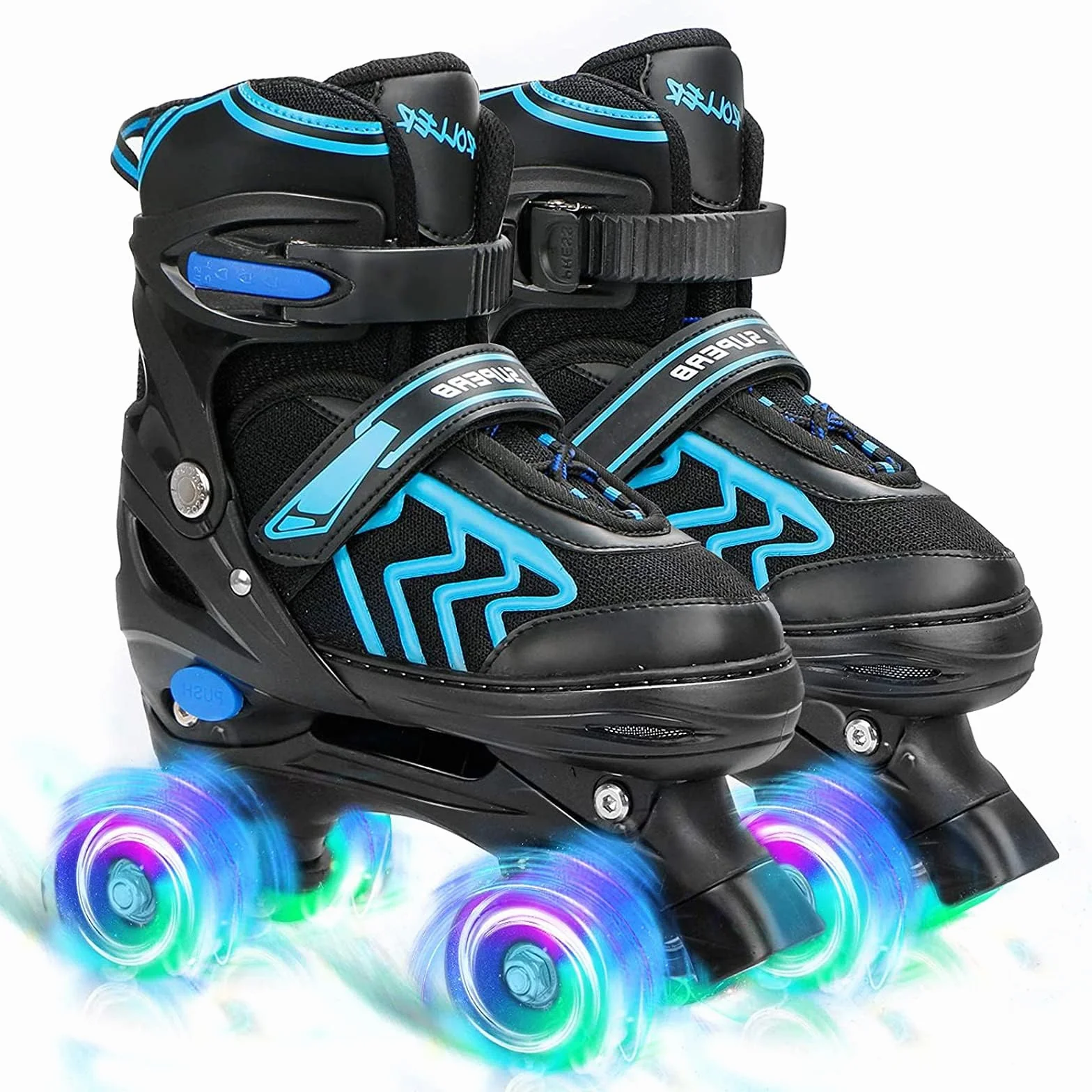 Patines Roller Quad Ajustables con Ruedas Luminosas para Niños Principiantes