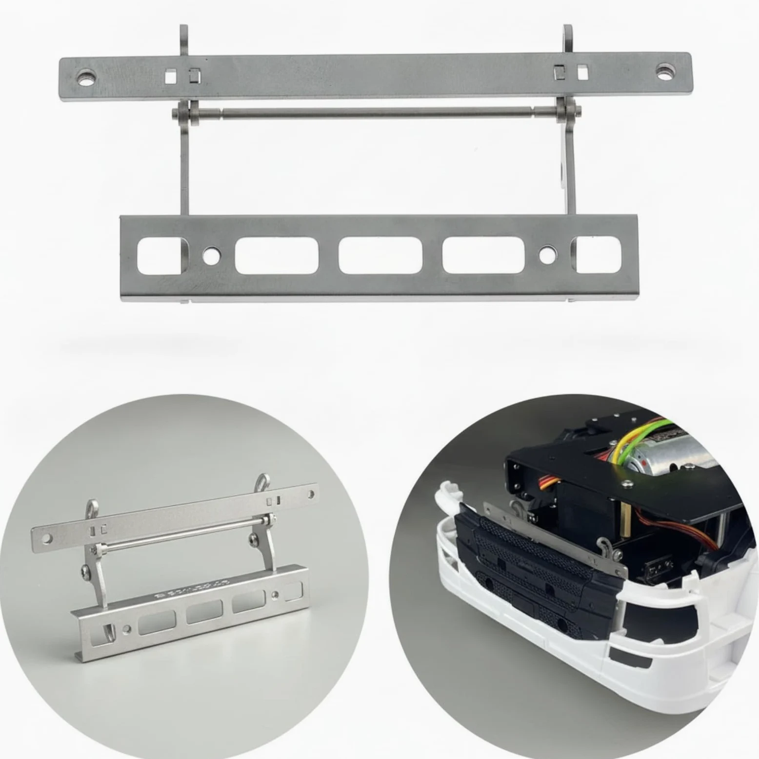 Soporte de para Vehículo Soporte Chasis Articulación Inclinable Repuesto RC en Aleación Metálica con Tornillos Adecuado para Camiones 1/14 770S Mantenimiento Ensamblaje y Vitrina