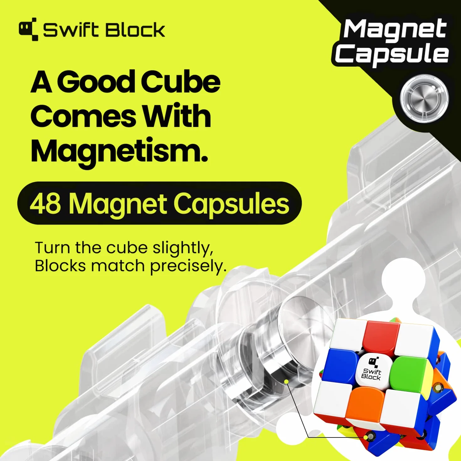 355S 3x3 Cubo de Velocidad Profesional para Competición con Imanes, Puzzle 3D para Niños y Principiantes,Juguete sin Pegatinas