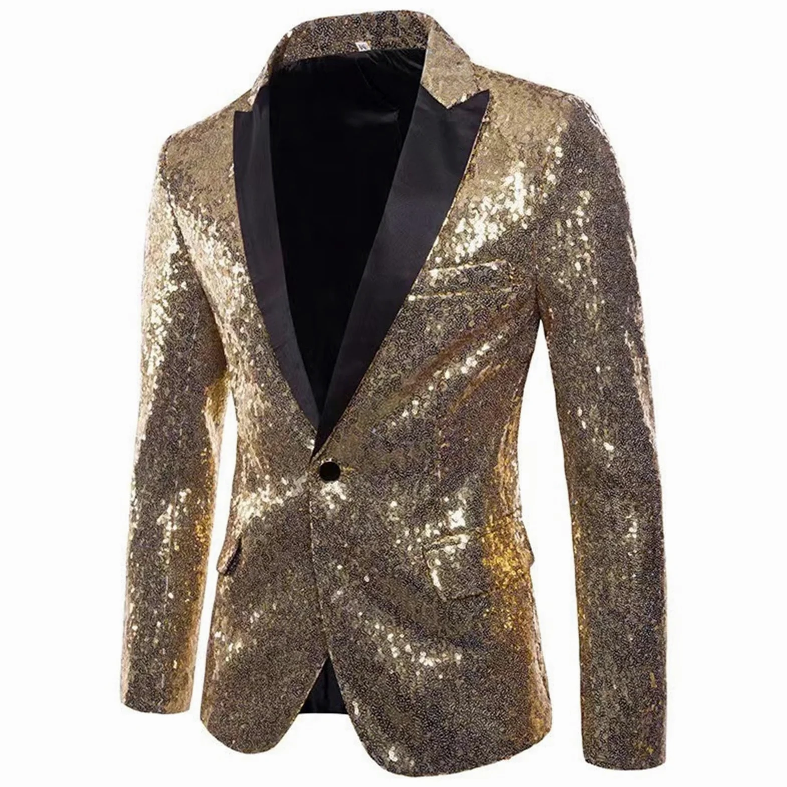 Generisch Disfraz de carnaval para hombre traje casual conjunto club nocturno estilo lentejuelas traje de dos piezas conjunto europeo y vestido de rendimiento