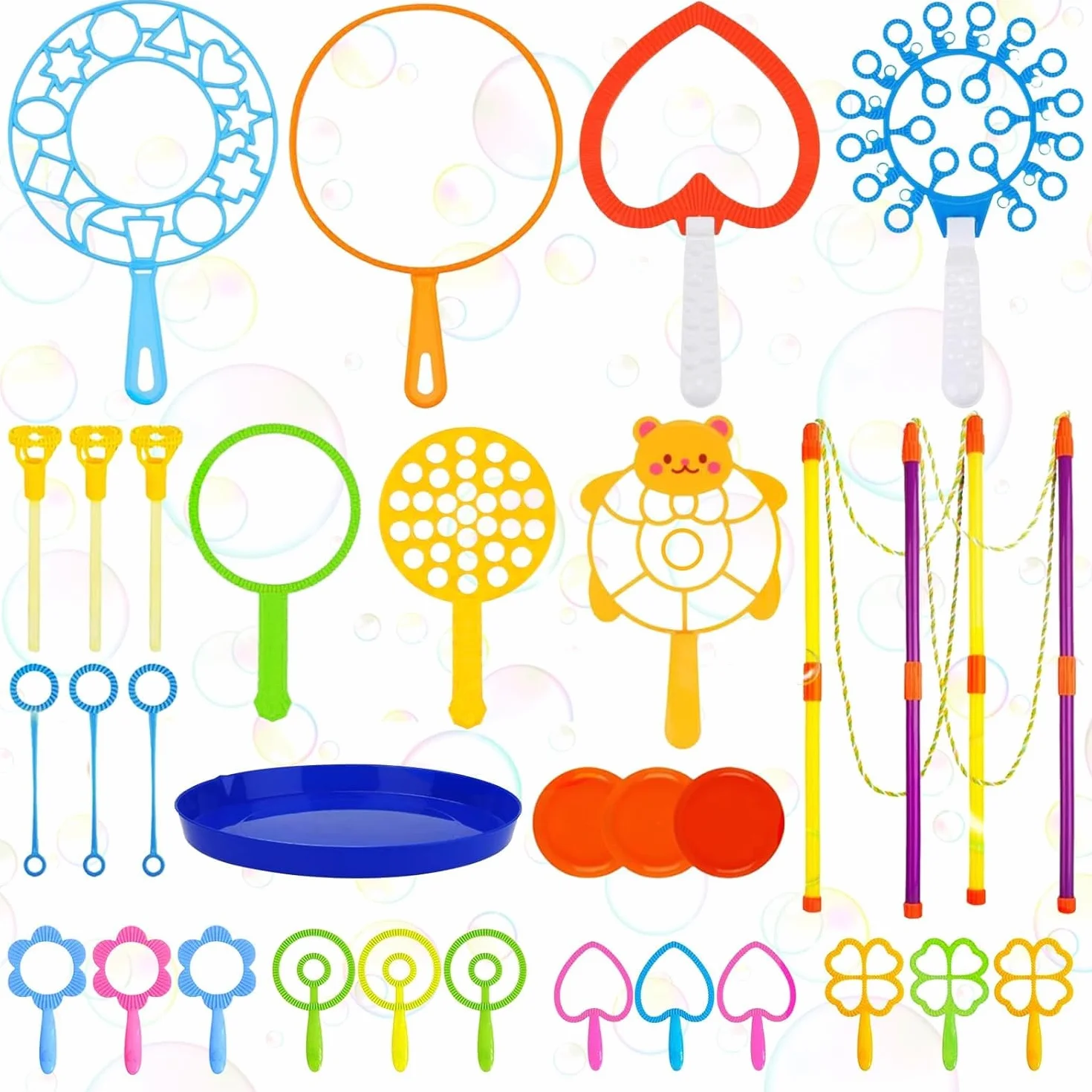 31 Piezas Kit de Pompas de Jabon,Juego de Burbujas de Jabón,Juego de Pompas de Jabón para Niños,Maquina de Burbujas para Juegos al Aire Libre para Niños, Playa, Picnic, Fiestas, Cumpleaños