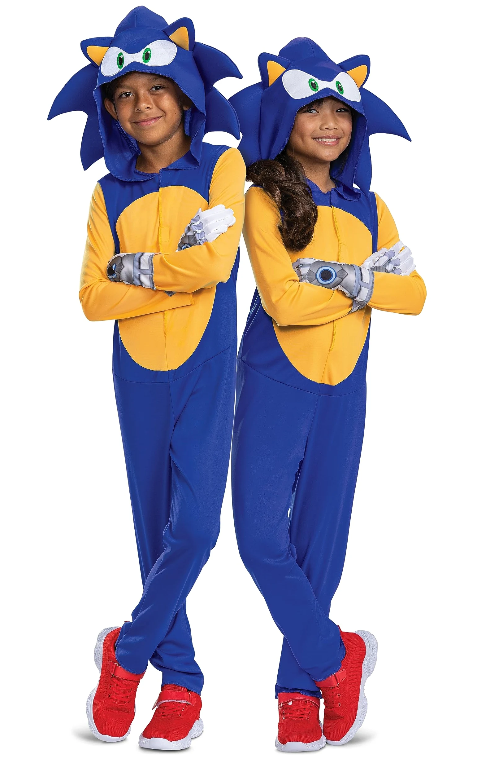 Disguise Disfraz de Sonic para niños, overol oficial de Sonic Prime con capucha