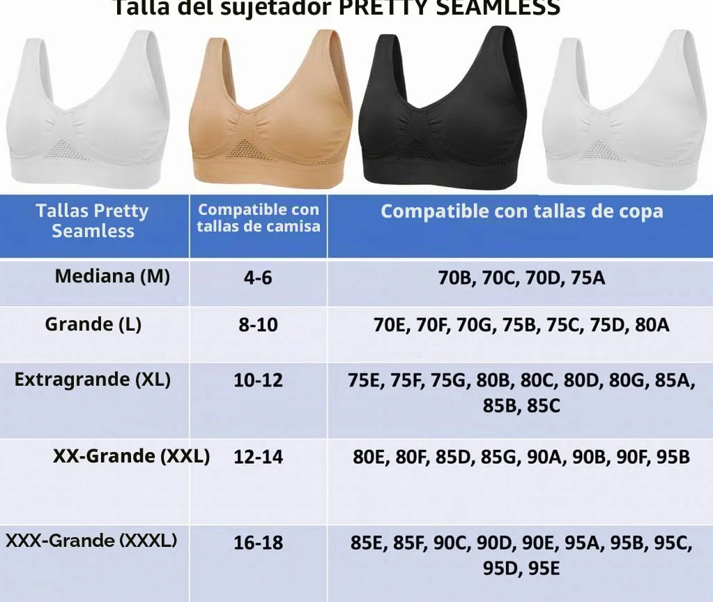 Sujetador Deportivo sin Costuras sin Aros Paquete 4 Unidades