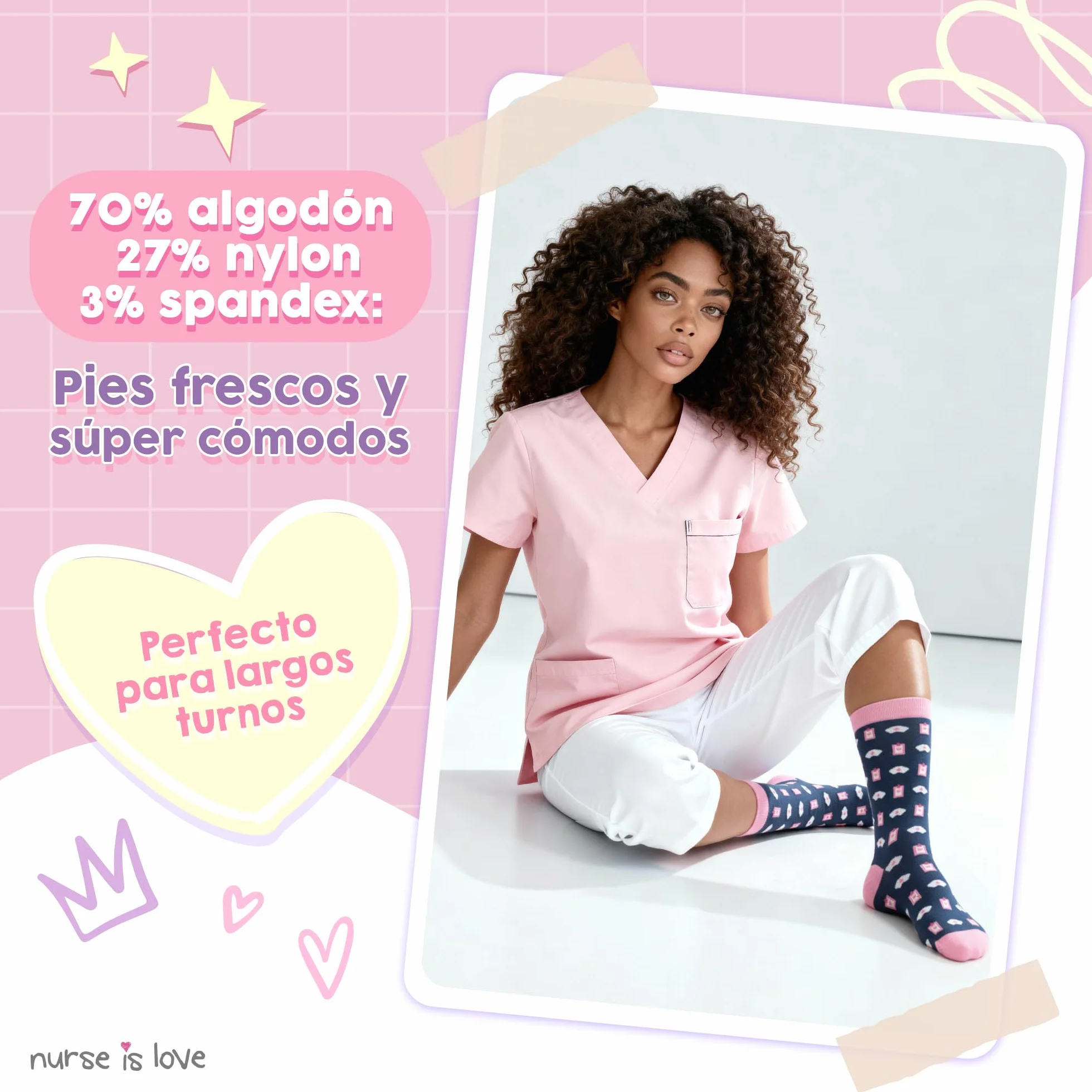 Calcetines Mujer Divertidos para Enfermeras TCAE Medicos Vet Ajusta Con Zuecos Sanitarios Regalos Originales Accesorios Enfermeria