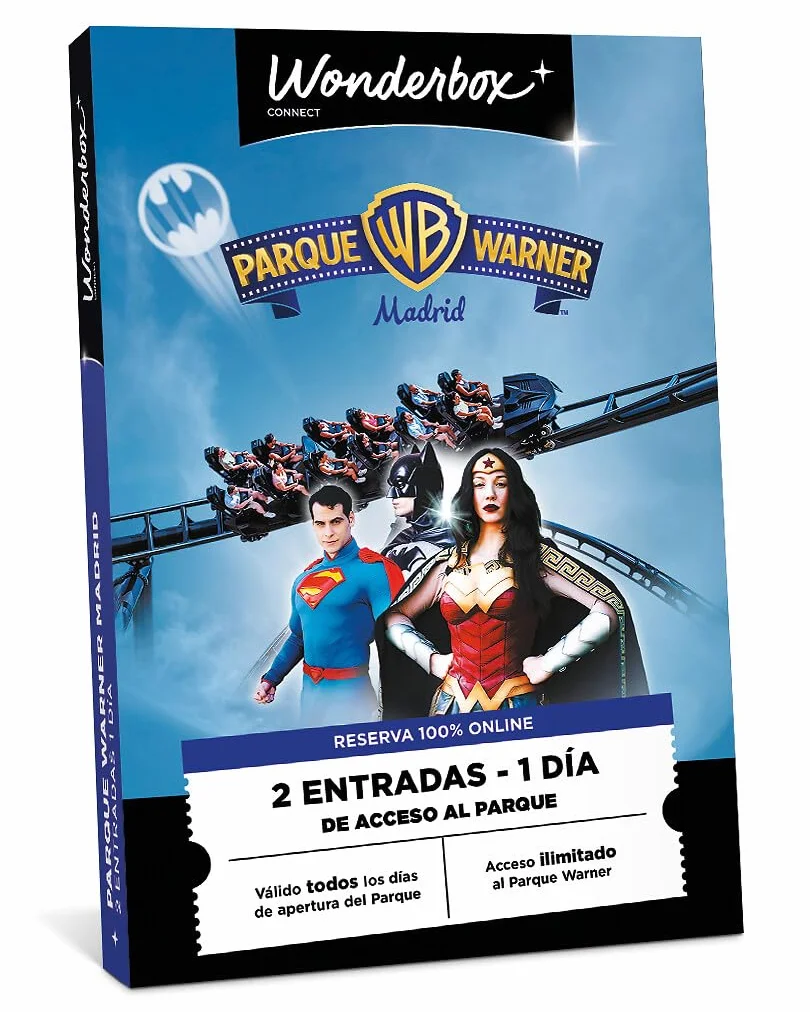 WONDERBOX Connect - Caja Regalo - Parque Warner 1 Día / 1 Parque - 2 entradas para 1 día - Válido todos los días de apertura - Válido durante 27 meses