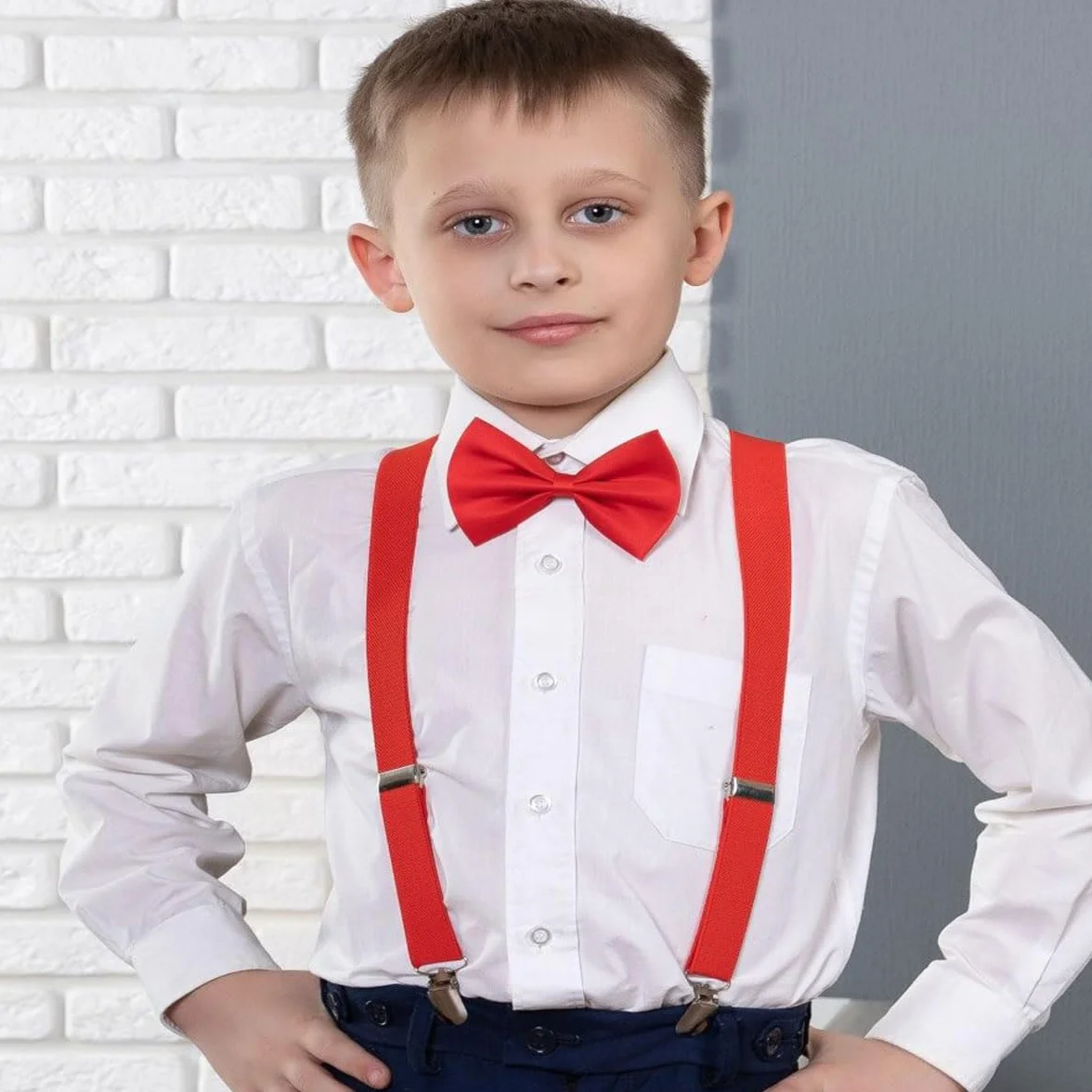 Tokaneit Suspenders Niños Pajarita Ajustables Clip On